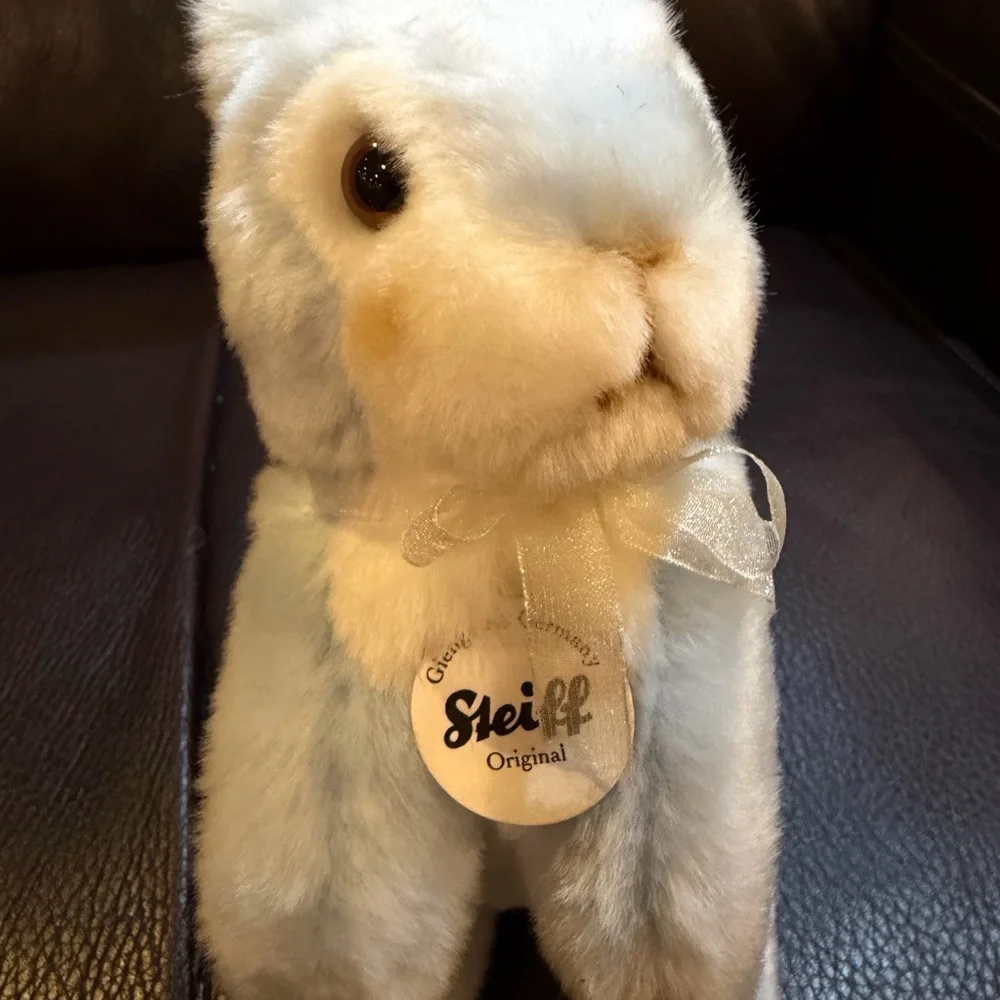Plush Steiff Germany Blue Bunny with Carrots Toy NWT